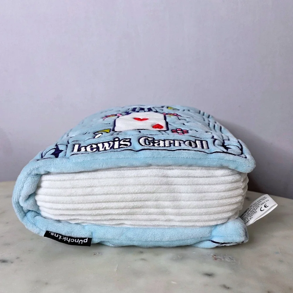 Punchkins Alice's Adventures in Wonderland Plush Book Pillow Blue Cheshire Cat